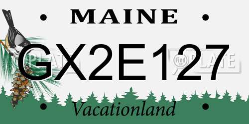 GX2E127 Maine License Plate