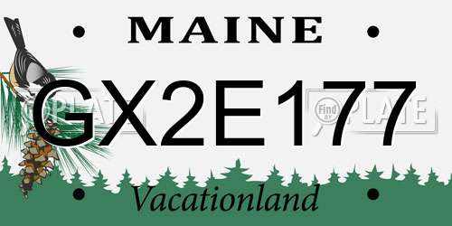 GX2E177 Maine License Plate