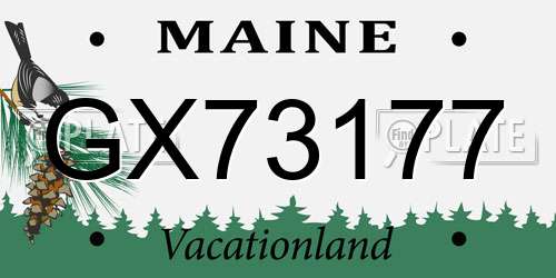 GX73177 Maine License Plate