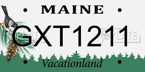 GXT1211 Maine License Plate
