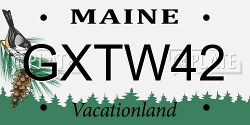 GXTW42 Maine License Plate
