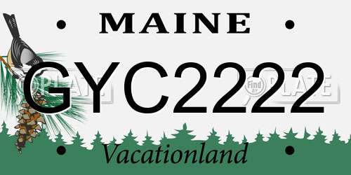 GYC2222 Maine License Plate