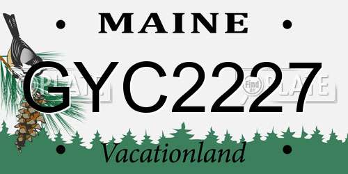 GYC2227 Maine License Plate