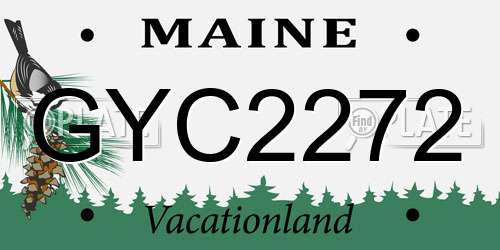 GYC2272 Maine License Plate