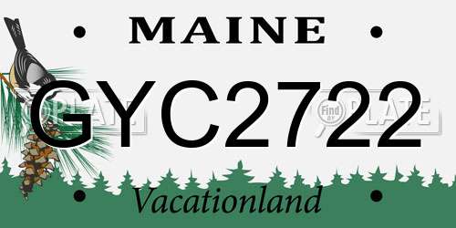 GYC2722 Maine License Plate
