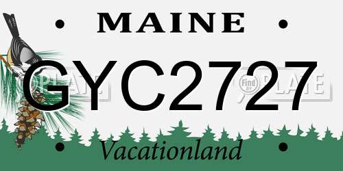 GYC2727 Maine License Plate