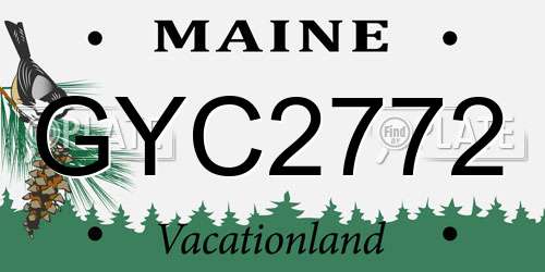 GYC2772 Maine License Plate