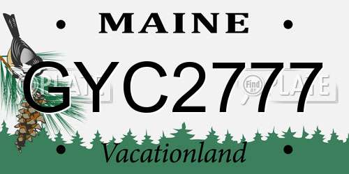 GYC2777 Maine License Plate