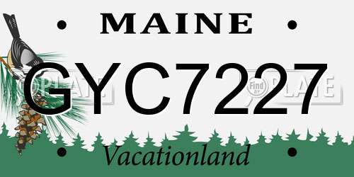GYC7227 Maine License Plate