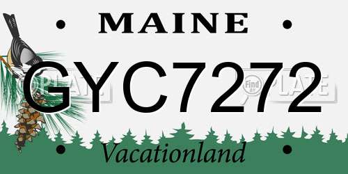 GYC7272 Maine License Plate