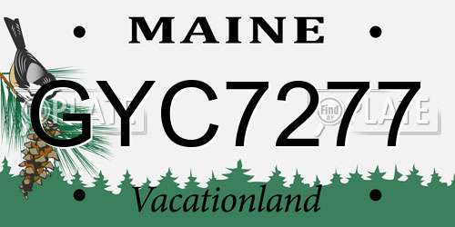 GYC7277 Maine License Plate