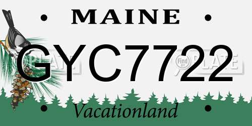 GYC7722 Maine License Plate