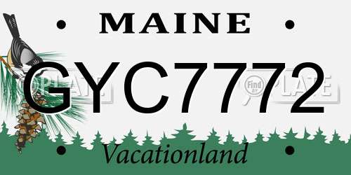 GYC7772 Maine License Plate