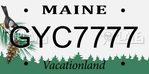 GYC7777 Maine License Plate