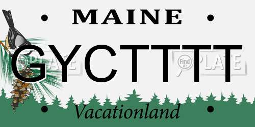 GYCTTTT Maine License Plate
