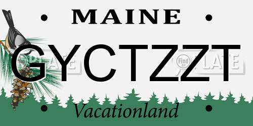 GYCTZZT Maine License Plate