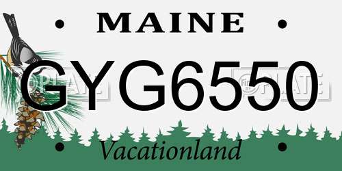 GYG6550 Maine License Plate