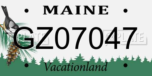 GZ07047 Maine License Plate