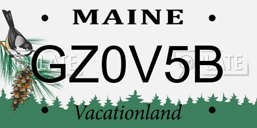 GZ0V5B Maine License Plate