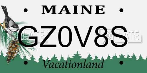 GZ0V8S Maine License Plate