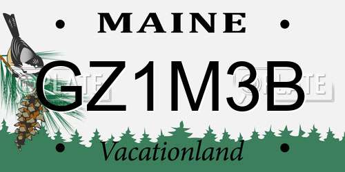 GZ1M3B Maine License Plate