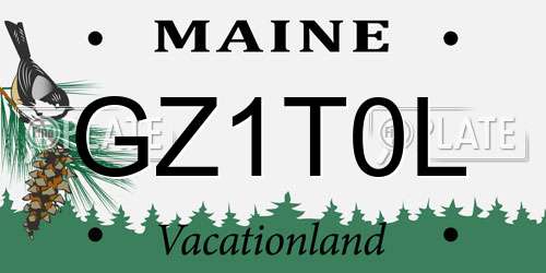 GZ1T0L Maine License Plate