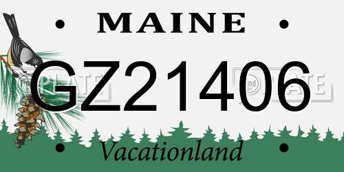 GZ21406 Maine License Plate