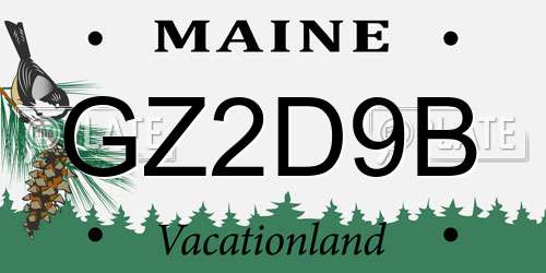 GZ2D9B Maine License Plate