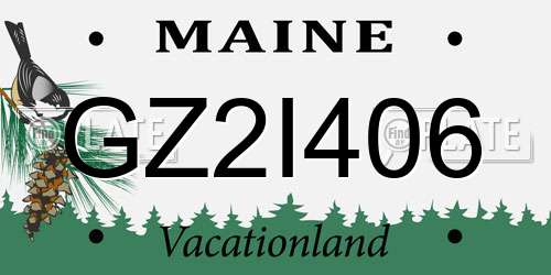 GZ2I406 Maine License Plate