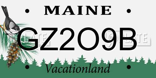 GZ2O9B Maine License Plate