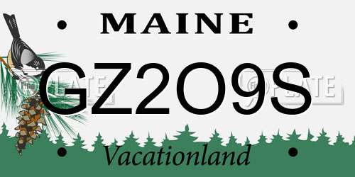 GZ2O9S Maine License Plate