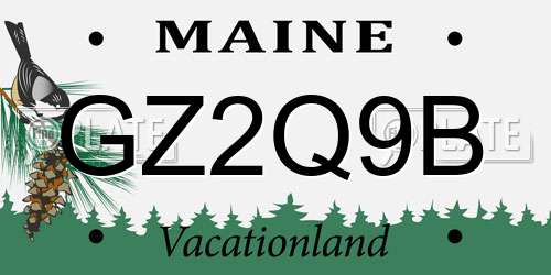 GZ2Q9B Maine License Plate