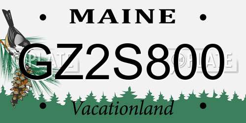 GZ2S800 Maine License Plate