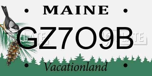 GZ7O9B Maine License Plate