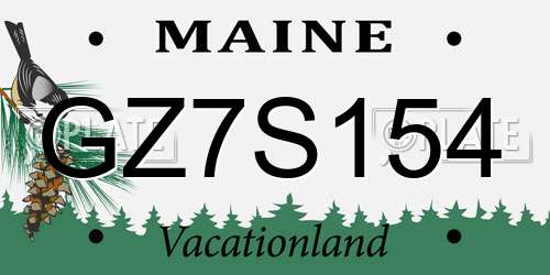 GZ7S154 Maine License Plate