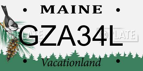 GZA34L Maine License Plate