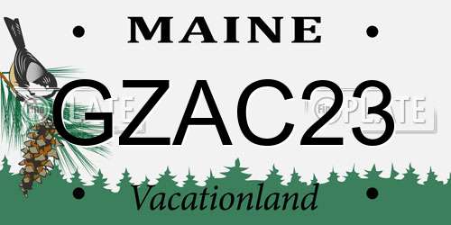 GZAC23 Maine License Plate