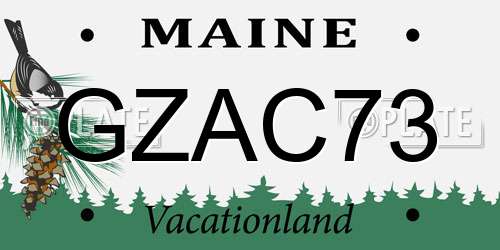 GZAC73 Maine License Plate