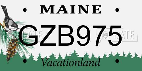 GZB975 Maine License Plate