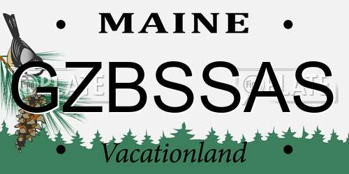 GZBSSAS Maine License Plate