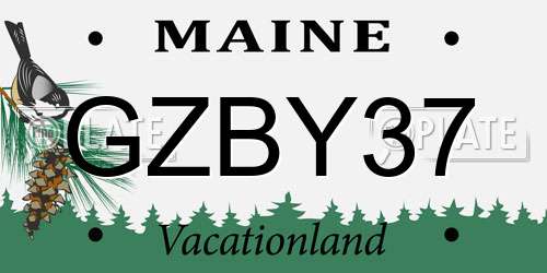 GZBY37 Maine License Plate