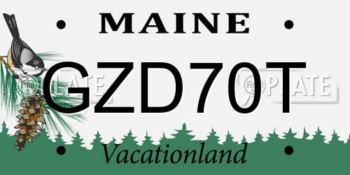 GZD70T Maine License Plate