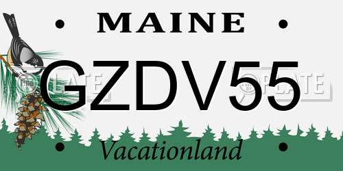 GZDV55 Maine License Plate