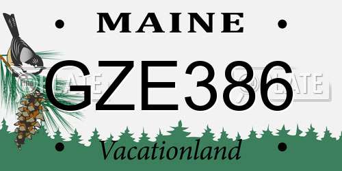 GZE386 Maine License Plate