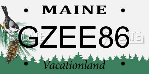 GZEE86 Maine License Plate
