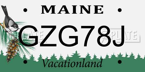 GZG78J Maine License Plate
