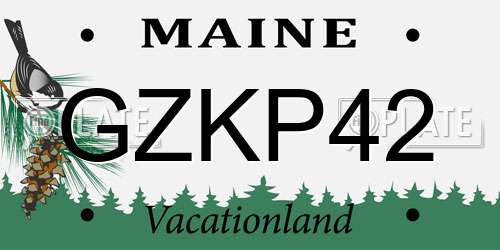 GZKP42 Maine License Plate