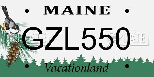 GZL550 Maine License Plate