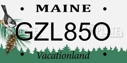 GZL85O Maine License Plate