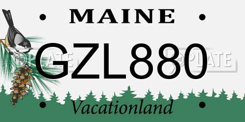 GZL880 Maine License Plate
